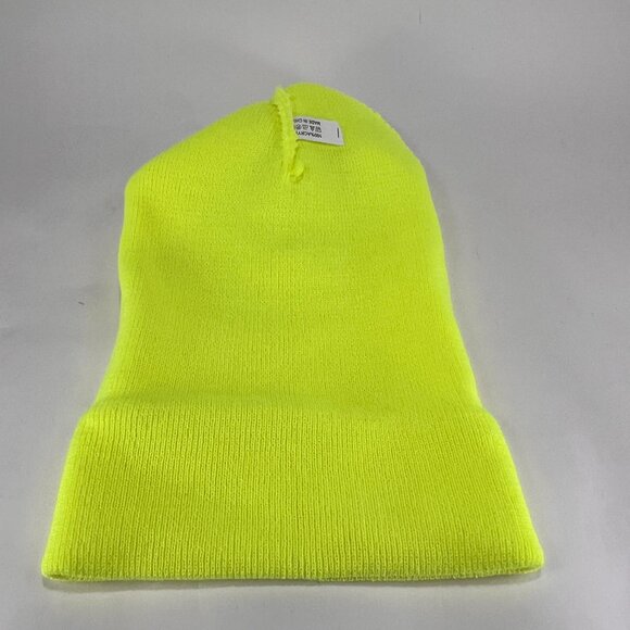 SGW Beanie Skull Hat Ski High Vis Green Knit Winter Workwear Outdoor Mens - Picture 4 of 12